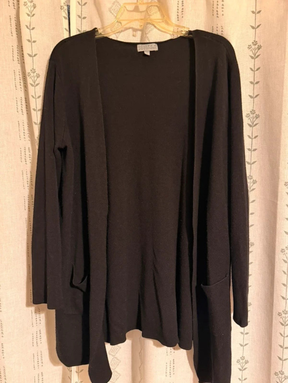 Lightweight Minimalist Black Gorpcore Cardigan With Pockets, Dark Academia - XL